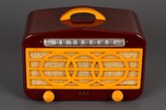 Stunning AMC 126 ’3-Ring’ Catalin Radio in Maroon + Yellow